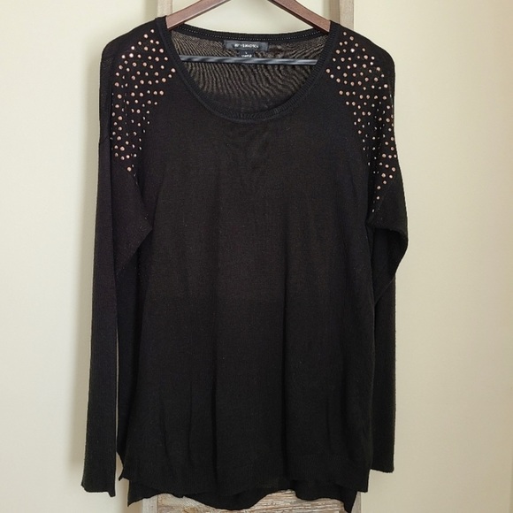 89th & Madison Sweaters - 89th & Madison Black & Rose Gold Sweater